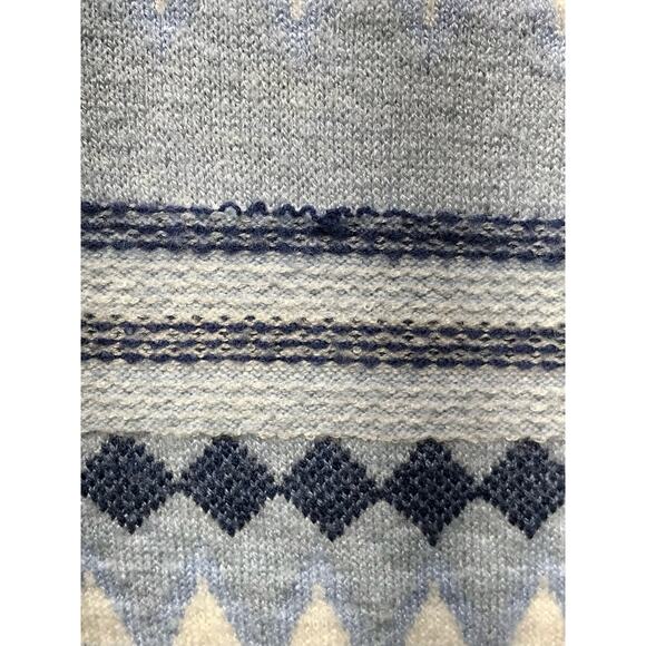 Aspen Fair Isle Funnel Neck Ribbed Blue Winter Holiday Sweater Women M - Picture 8 of 12